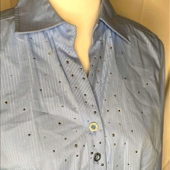 TanJay Embellished Button Down Blouse - Picture 8 of 9